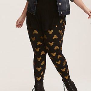 Torrid Disney Mickey Mouse Glitter Leggings Size 1